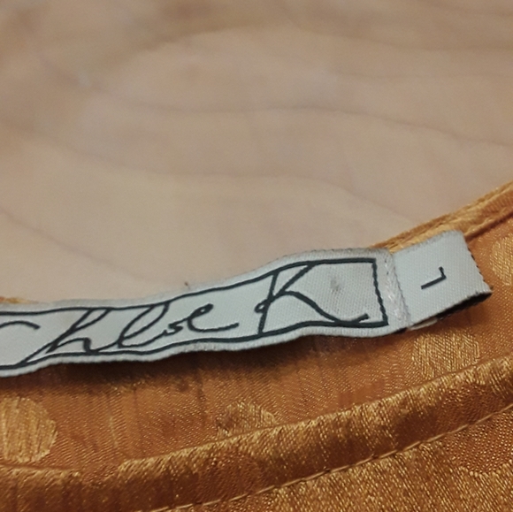 Gold Yellow Boho Swiss Dot Bow Back Top Chloe K L - Picture 5 of 8